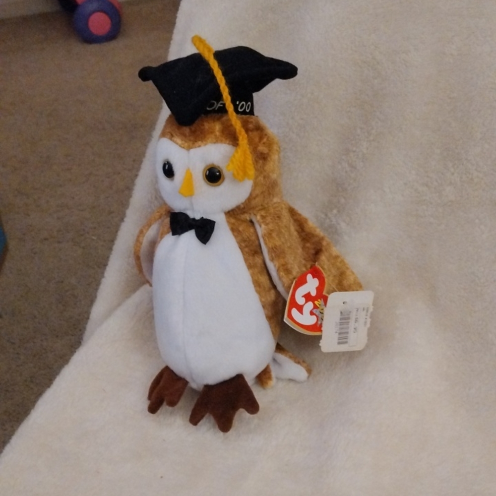 2001 Ty Beanie Baby 'Smarter' the Owl w/Original Tags